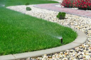 Sprinklers in yard