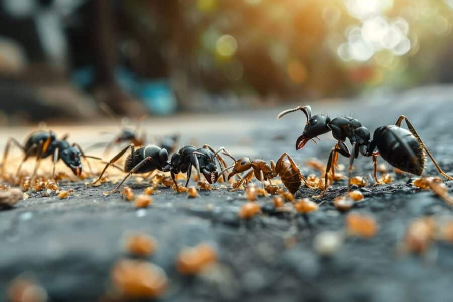 Ants are a predator or termites and like to eat termites for a meal.