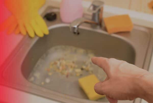 slow-draining kitchen sink