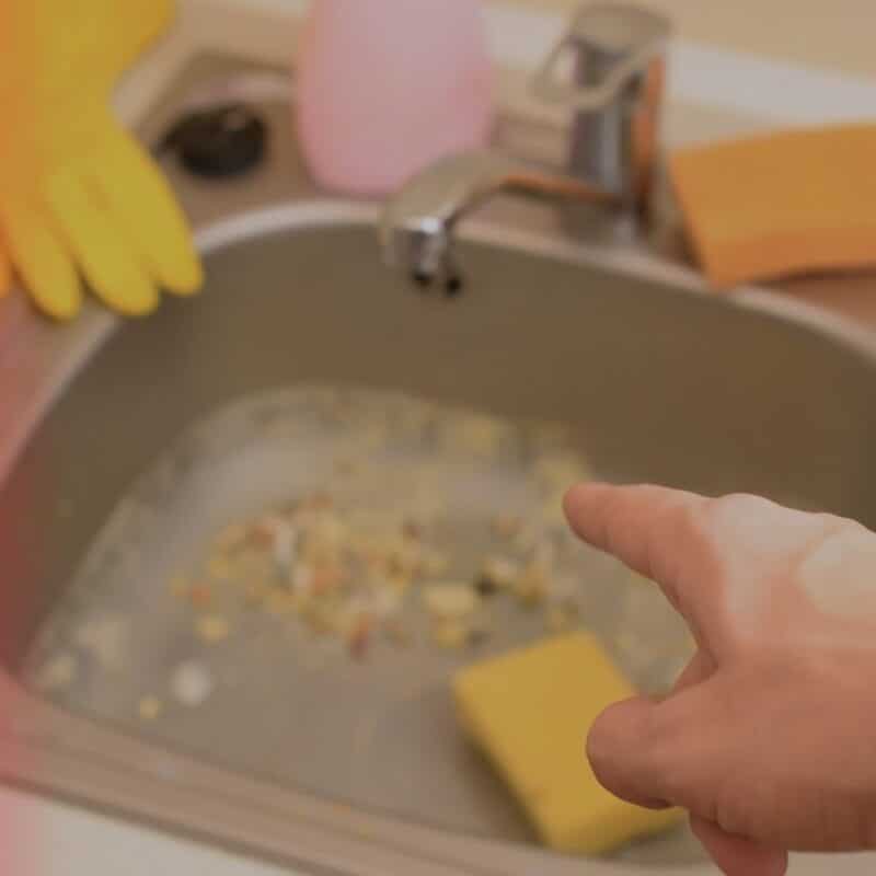 slow-draining kitchen sink