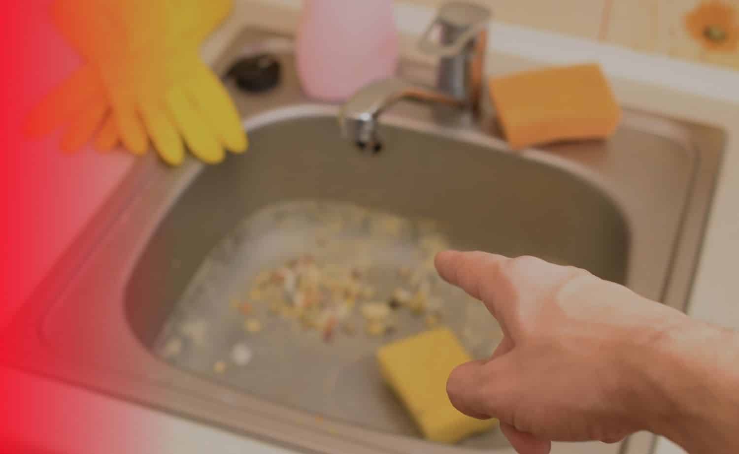 slow-draining kitchen sink